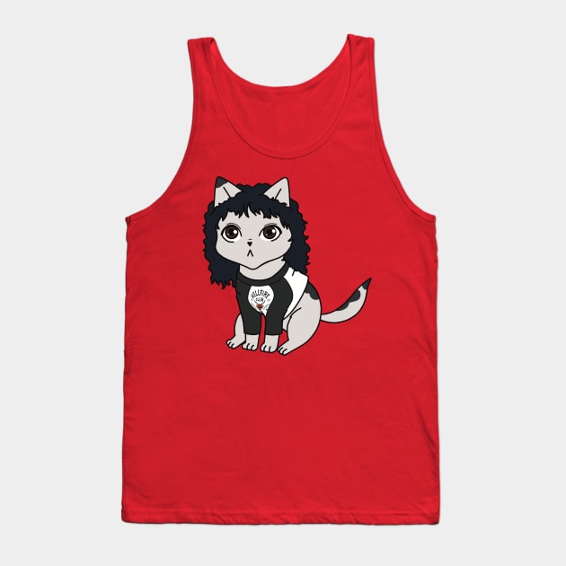 Eddie Munson cute cat cartoon stranger things Tank Top by maoudraw